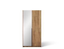 Spinta ADRK Alera II, juoda sp./artisan oak sp., 58 cm x 100 cm x 204 cm, su veidrodžiu
