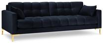 Sofa Micadoni Home Mamaia Velvet, tamsiai mėlyna sp., 177 x 92 cm x 75 cm