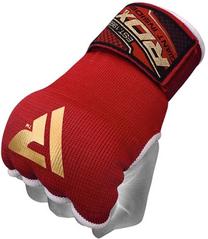 Внутренние боксерские перчатки RDX Inner Gloves With Wrist Strap HYP-ISB, красный цв., XL