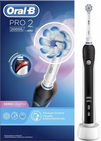 Elektrinis dantų šepetėlis Braun Oral-B Pro 2, balta sp./juoda sp.