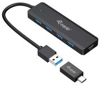USB šakotuvas Equip 4-Port USB 3.2 Gen 1 Hub With USB-C Adapter, 15 cm