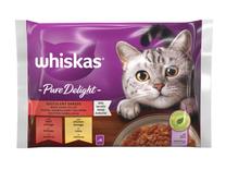 Mitrā kaķu barība Whiskas, gaļa, 0.085 kg x 4 gab.