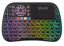 Belaidė kompiuterio klaviatūra Savio ARGB SAVMKW-04, Anglų (US), juoda sp.