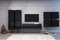 Svetainės baldų komplektas Vivo 4, juodas