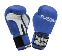 Боксерские перчатки Platinum Fitness Spartacus B1100, синий цв./белый цв., 10 oz