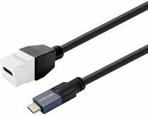 Кабель Vivolink Pro Keystone PROKEYUSBCFM2W USB Type-C Male, USB Type-C Female, 2 м, черный цв.