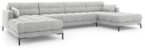 Sofa Micadoni Home Mamaia Velvet Panoramic, sidabro sp., 383 x 185 cm x 75 cm