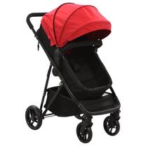 Universalus vežimėlis VLX 2in1 Baby Stroller/Pram, juoda sp./raudona sp.
