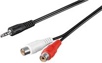 Vads Goobay 3.5 mm, RCA x 2, 1.5 m, balta krās./melna krās./sarkana krās.