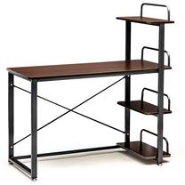 Kirjutuslaud ja riiul ModernHome Loft ZBG-07A, 120.5 cm x 50 cm, 125 cm, pruun v./must v.