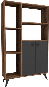 Pastatoma lentyna Kalune Design Meldan 550ARN1654, antracito sp./riešuto sp., 123.6 cm x 80 cm x 25 cm
