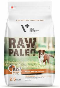 Kuiv koeratoit Raw Paleo Medium Size Puppy Turkey, kalkun, 2.5 kg