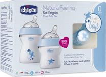 Buteliukų rinkinys Chicco Natural Feeling, 250 ml, 0 mėn., žydra sp.