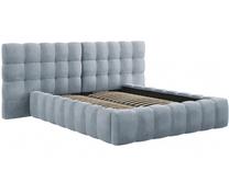 Lova dvigulė Micadoni Home Mamaia Velvet Double Headboard, 140 x 200 cm, žydra sp., be čiužinio, su grotelėmis