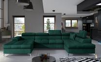 Kampinė sofa Eduardo Monolith 37, žalia sp., dešininė, 202 x 345 cm x 90 cm