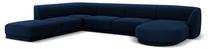 Kampinė sofa Micadoni Home Miley Velvet Panoramic 6 Seats, tamsiai mėlyna sp., kairinė, 327 x 245 cm x 74 cm