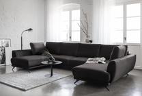 Kampinė sofa Larco Loco 5, grafito sp., 191 x 362 cm x 90 cm