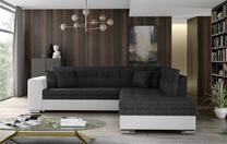 Kampinė sofa Pieretta Berlin 02, Soft 17, balta sp./juoda sp., dešininė, 205 x 260 cm x 80 cm