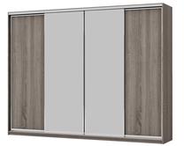 Spinta MN Garant 4D, pilka sp., 280 cm x 60 cm x 240 cm, su veidrodžiu