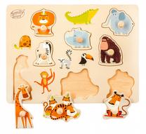 Medinė dėlionė Smily Play Safari SPW83805, 8 vnt.
