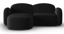Kampinė sofa Micadoni Home Blair Velvet, juoda sp., kairinė, 194 x 155 cm x 80 cm
