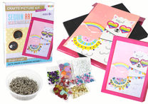Radošais komplekts Lean Toys Lama Sequin Art, rozā krās.