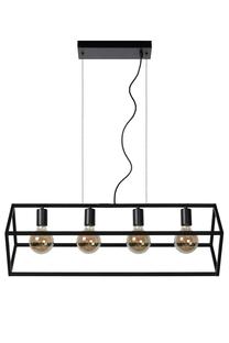 Valgusti lagi Lucide Fabian 00425/04/30, E27, 4 x 40 W, must v. / must v.
