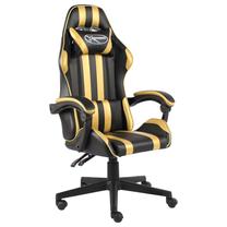 Spēļu krēsls VLX Faux Leather 20520, 69 x 62 x 115 - 130 cm, zelta krās./melna krās.