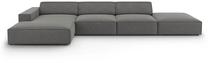 Kampinė sofa Micadoni Home Jodie 5 Seats, šviesiai pilka sp., kairinė, 341 x 166 cm x 70 cm