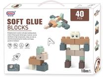 Rotaļlietu konstruktors SOFT GLUE BLOCKS, 40 gab