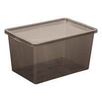 Daiktadėžė su dangčiu, daiktų saugojimo/žaislams Plast Team Basic Box 22960809, 20 l, pilka sp., 42.5 x 33 x 21.3 cm