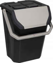 Rūšiavimo šiukšliadėžė 5five Simply Smart Plast, 37 l l, juoda sp.