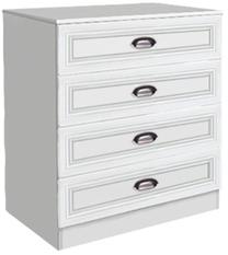 Komoda Borovichi Mebel, balta sp., 86 cm x 44.7 cm x 80.6 cm