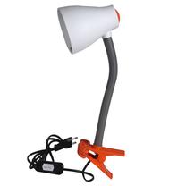 Galda lampa ar skavu 148744, E27, 15W, balta krās./pelēka krās.