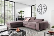 Kampinė sofa Grayson Loco 24, rožinė sp., kairinė, 205 x 278 cm x 92 cm
