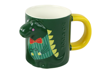 Puodelis su dangteliu Dinosaur, žalia sp., 0.4 l