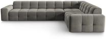 Kampinė sofa Micadoni Home Kendal Velvet 6 Seats, tamsiai pilka sp., dešininė, 332 x 231 cm x 79 cm