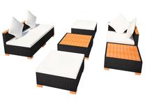 Āra mēbeļu komplekts VLX Garden Lounge Set, melns krās., 3-5 sēdvietas