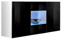 Sieninė lentyna ASM Fly SBII, balta/juoda, 120 cm x 40 cm x 70 cm