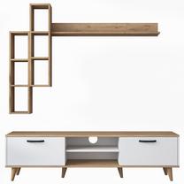 ТВ стол Kalune Design A5 2593, белый цв./ореховый цв., 35 см x 180 см x 48.3 см