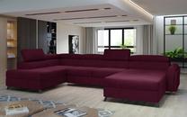 Kampinė sofa Josette Mat Velvet 68, tamsiai violetinė sp., kairinė, 200 x 370 cm x 98 cm