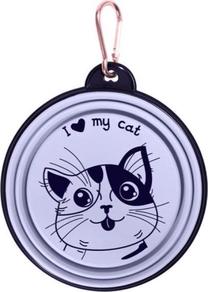 Bļoda dzīvniekam I Love My Cat, 0.5 l, 12.7 cm x 12.7 cm, violeta krās.
