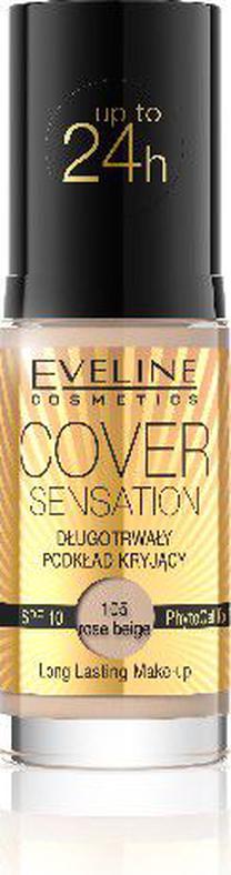 Основа под макияж Eveline Cover Sensation, SPF 10, бежевый цв., 105 rose beige, 30 мл