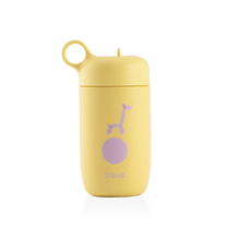 Ūdens pudele EQUA GIRAFFE, dzeltena krās./violeta krās., plastmasa/nerūsējošais tērauds, 0.4 l