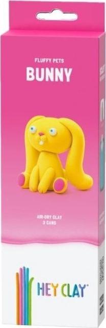 Набор для изготовления глиняных фигурок Hey Clay Fluffy Pets Bunny, желтый цв./розовый цв.