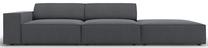 Sofa Micadoni Home Jodie Structured 3 Seats, tamsiai pilka sp., dešininė, 262 x 102 cm x 70 cm