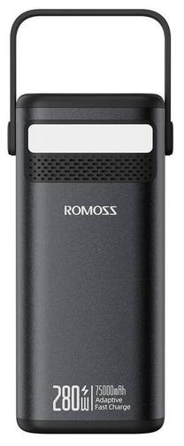 Lādētājs-akumulators (Power bank) Romoss PMT75-DC, 75000 mAh, 15 - 280 W, melna krās.