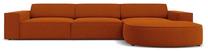 Kampinė sofa Micadoni Home Jodie Rounded 4 Seats, oranžinė sp., dešininė, 284 x 166 cm x 70 cm