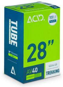 Dviračių padangų kamera ACID Trekking AV 40 mm 38/47-622/635, guma, juoda sp., 28"