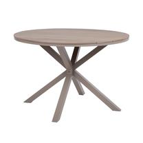 Lauko stalas Home4you Porto, pilka sp./smėlio sp., 110.5 cm x 110.5 cm x 73 cm